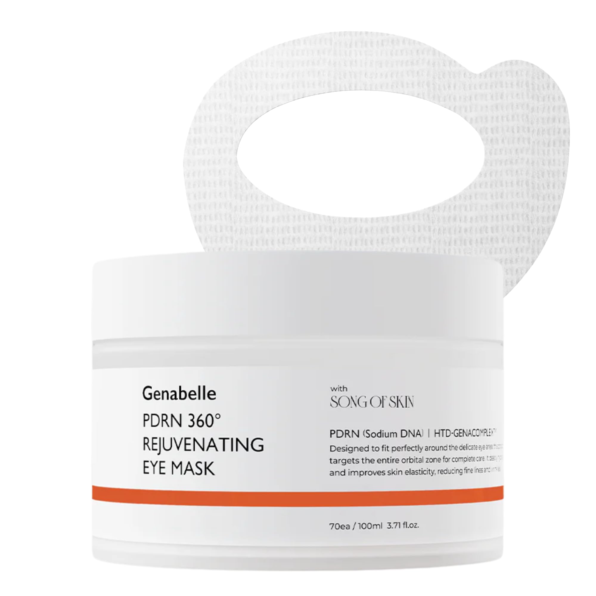 Genabelle PDRN 360° Eye Mask shows full eye-area coverage for a refreshed look.