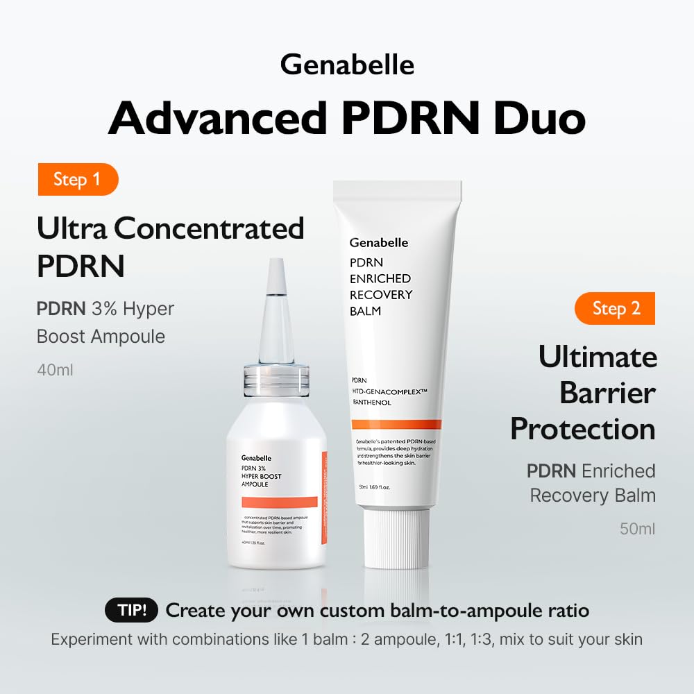 Genabelle PDRN 3% Hyper Boost Ampoule swirl on skin indicating hydration and barrier support
