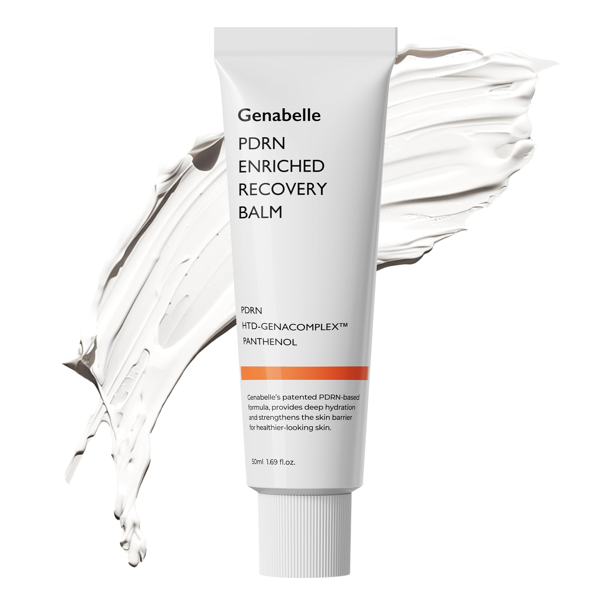 Genabelle PDRN Enriched Recovery Balm packaging close-up highlights premium skincare for sensitive skin.