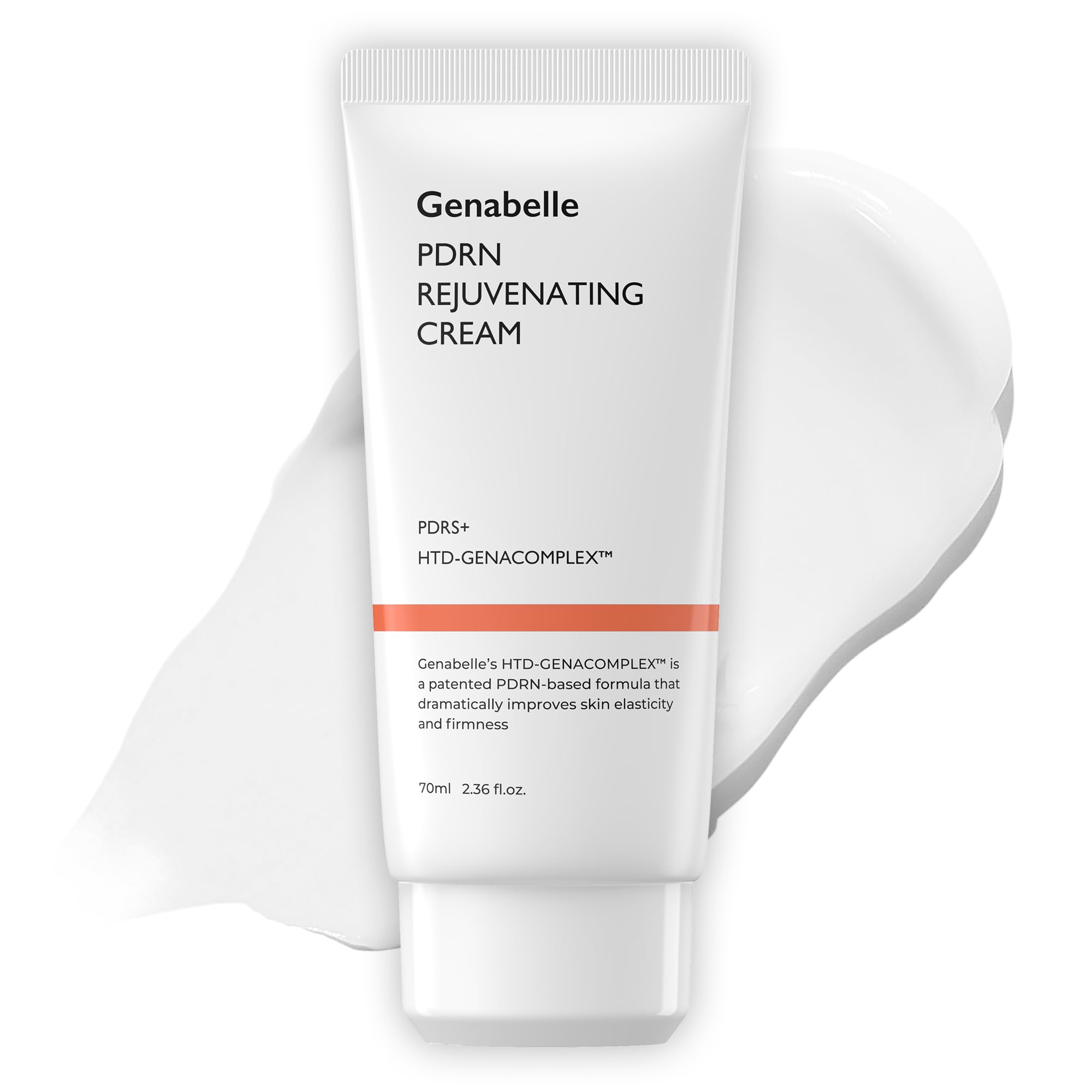 Genabelle PDRN rejuvenating cream bottle closeup showing premium hydration