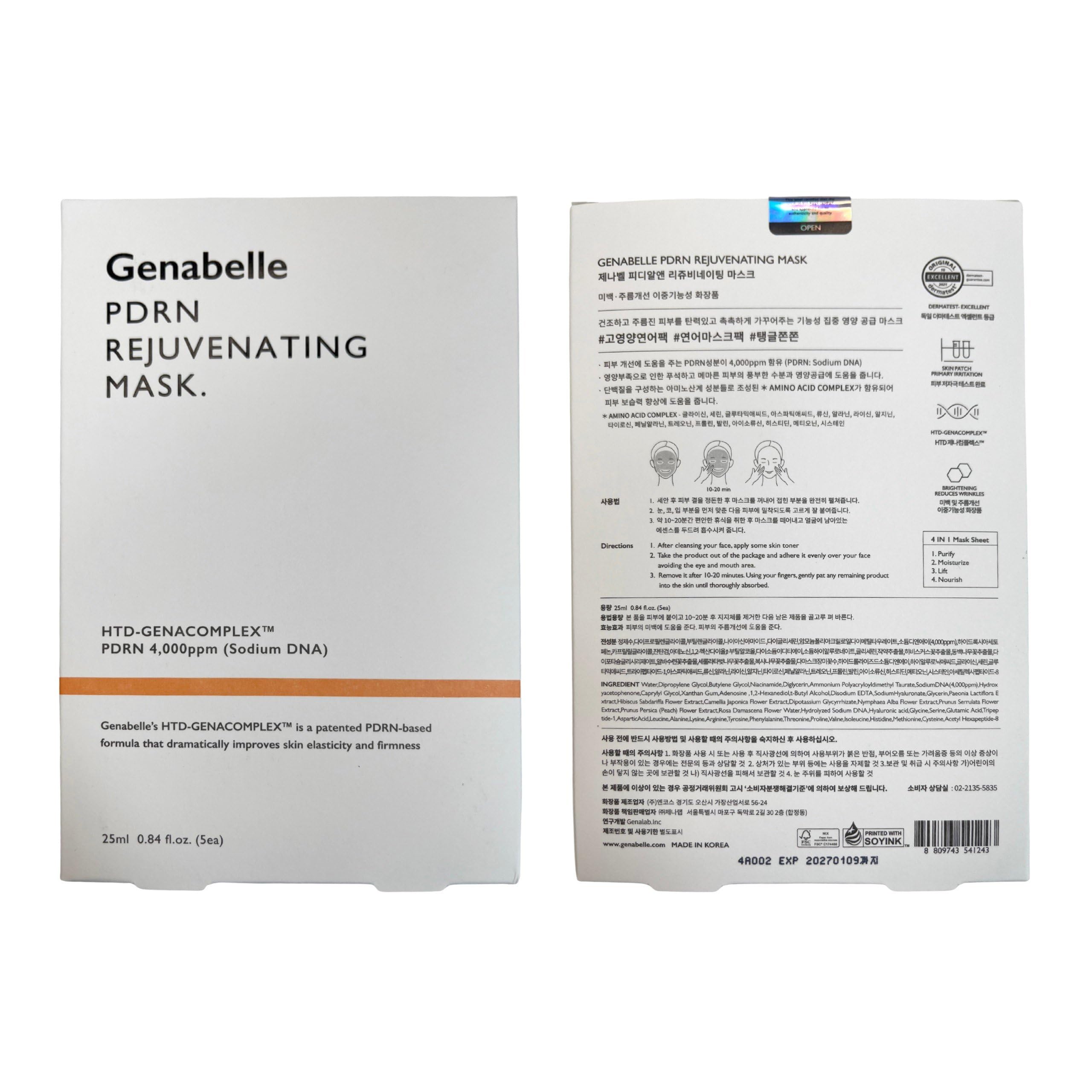 Genabelle PDRN rejuvenating-sheet application demonstrating quick hydration and calm for daily routine