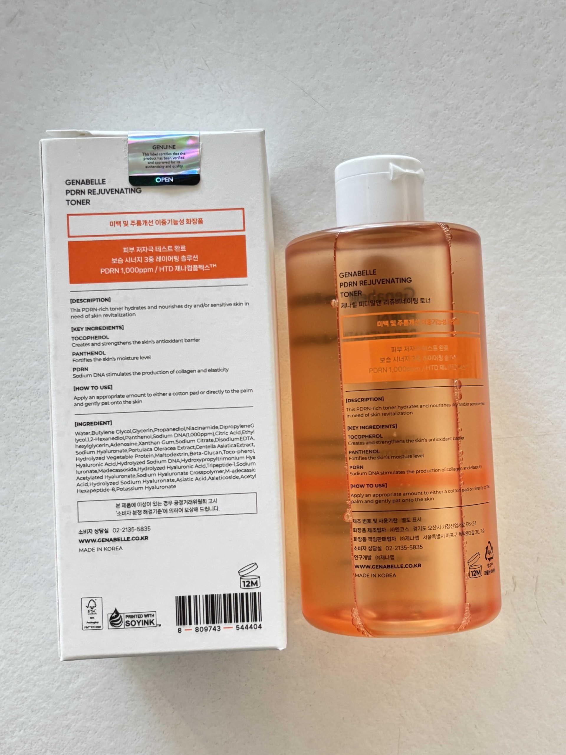 Genabelle PDRN Toner on display evokes spa-like self-care ritual