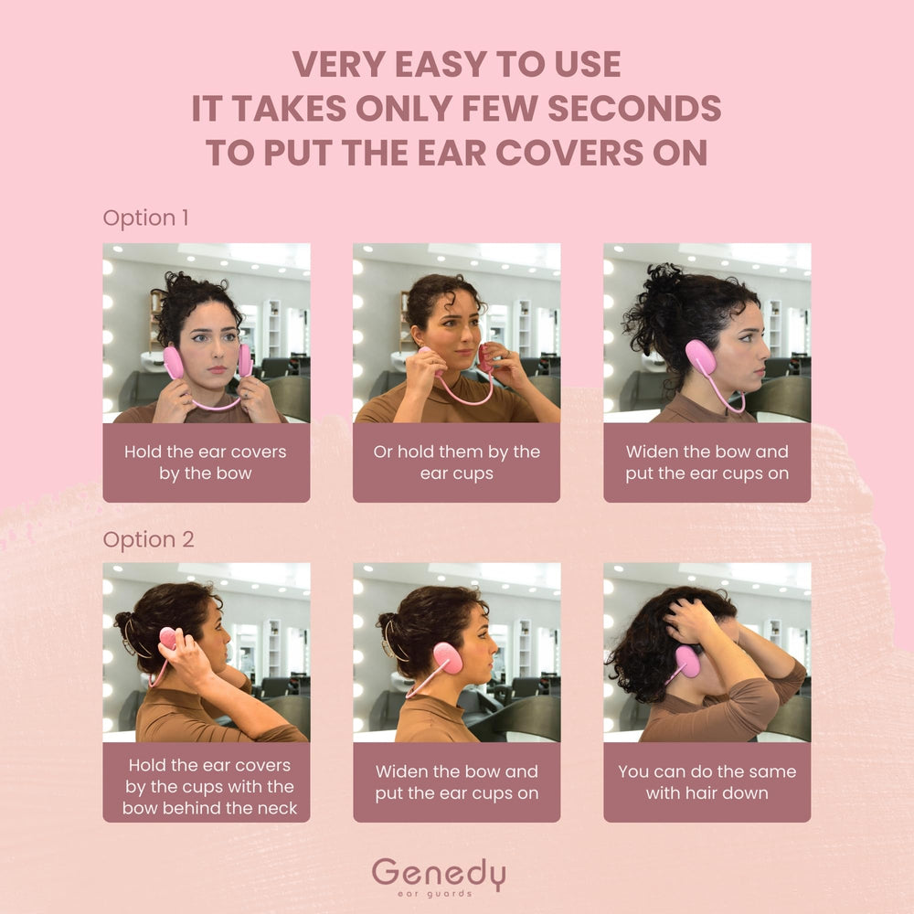 Genedy ear covers being applied for easy, secure fit