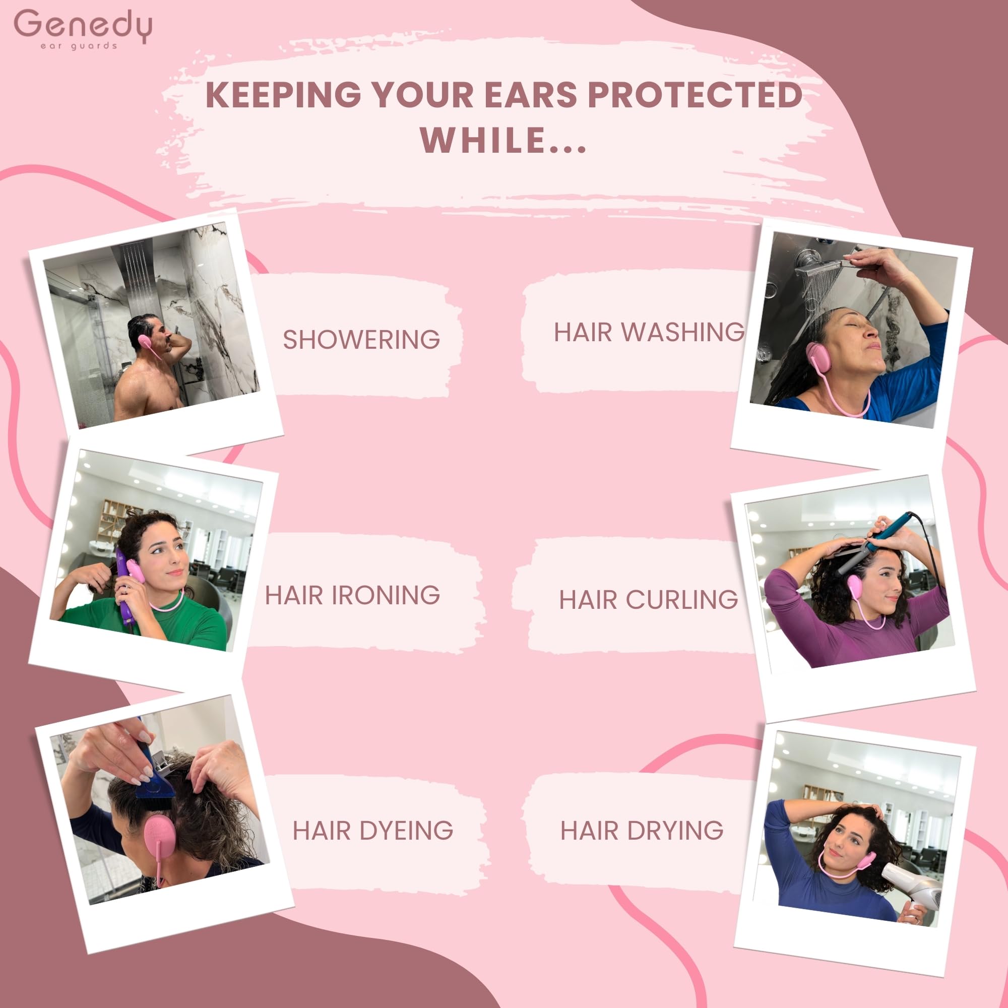 Genedy ear covers used during dye application to prevent stains