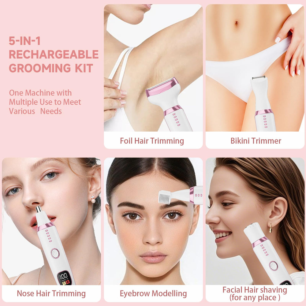 Generic 5-in-1 electric razor for women nose-trimmer supports quick nose hair maintenance.