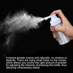 Generic Barber Powder Bottle Spray dispersion action on powder