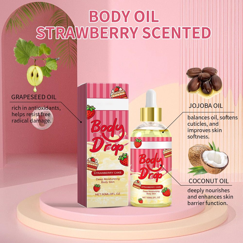 Generic Body Juice Oil Strawberry Pound Cake scent bottle highlights indulgent fragrance
