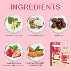 Generic Body Juice Oil Strawberry Shortcake dispensing pump showcases easy, mess-free use