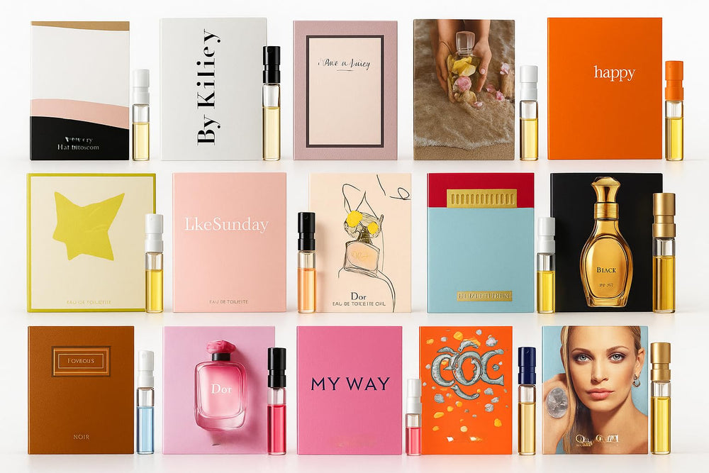 Generic brand-new perfume sample vials assortment ideal for exploring scents.