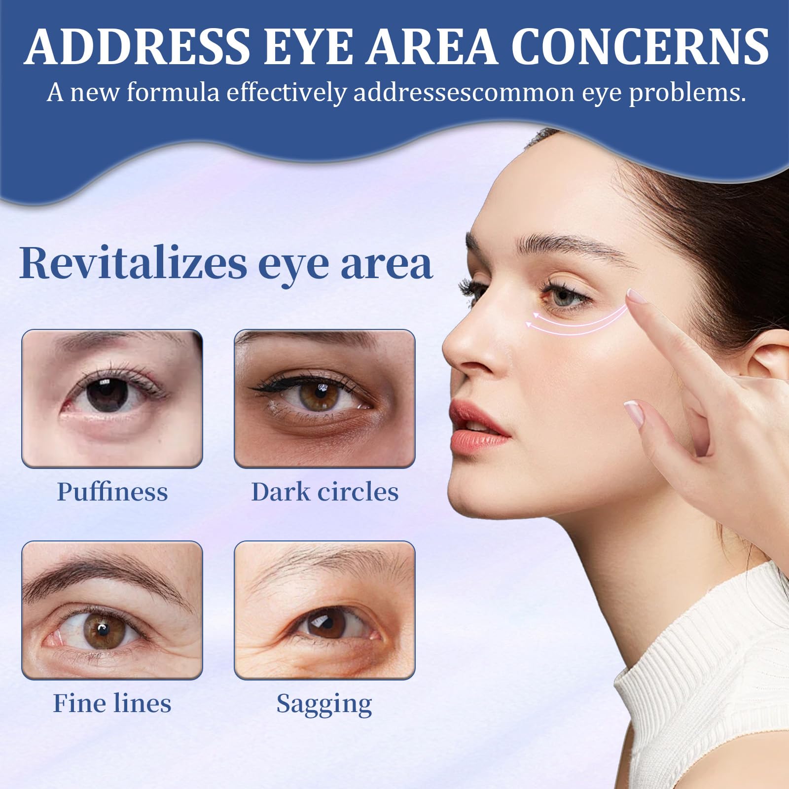Generic Calcium Multi Balm applied around the eye area for hydration.
