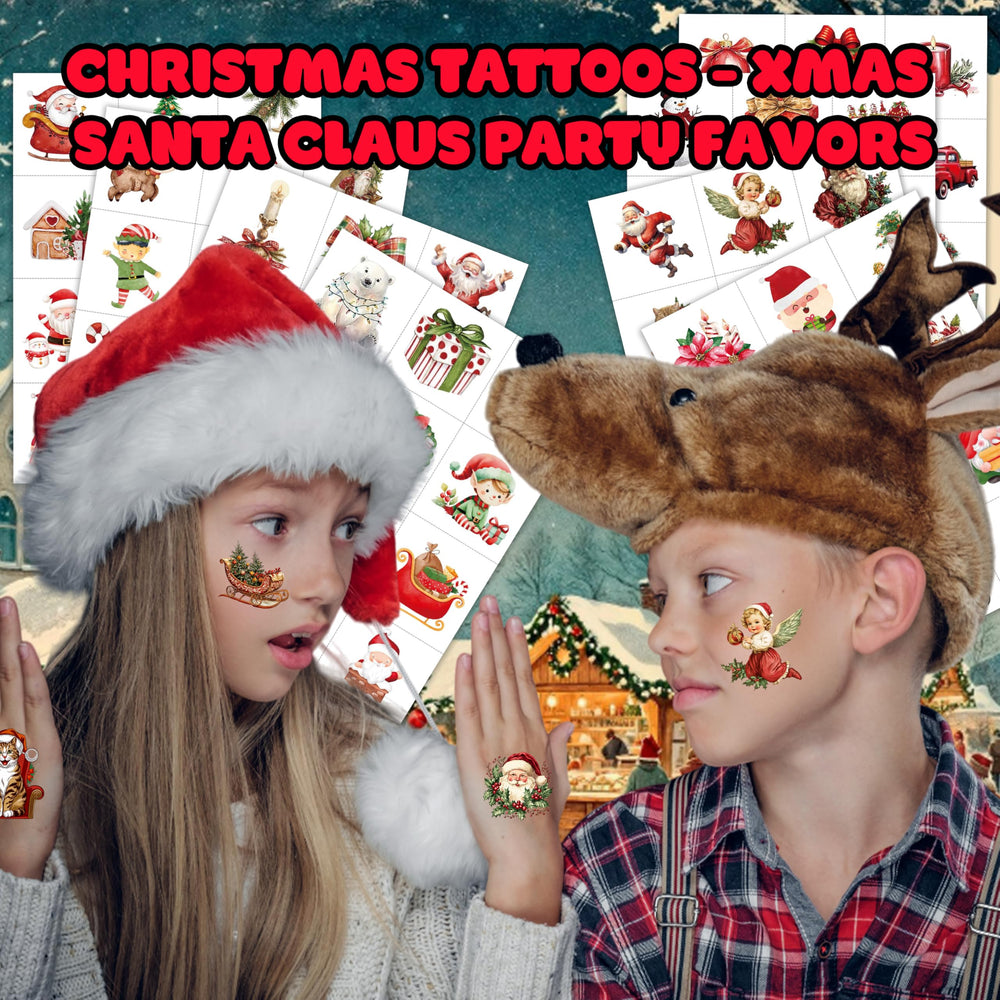 Generic Christmas tattoos tree ornaments design for gifts and party decor