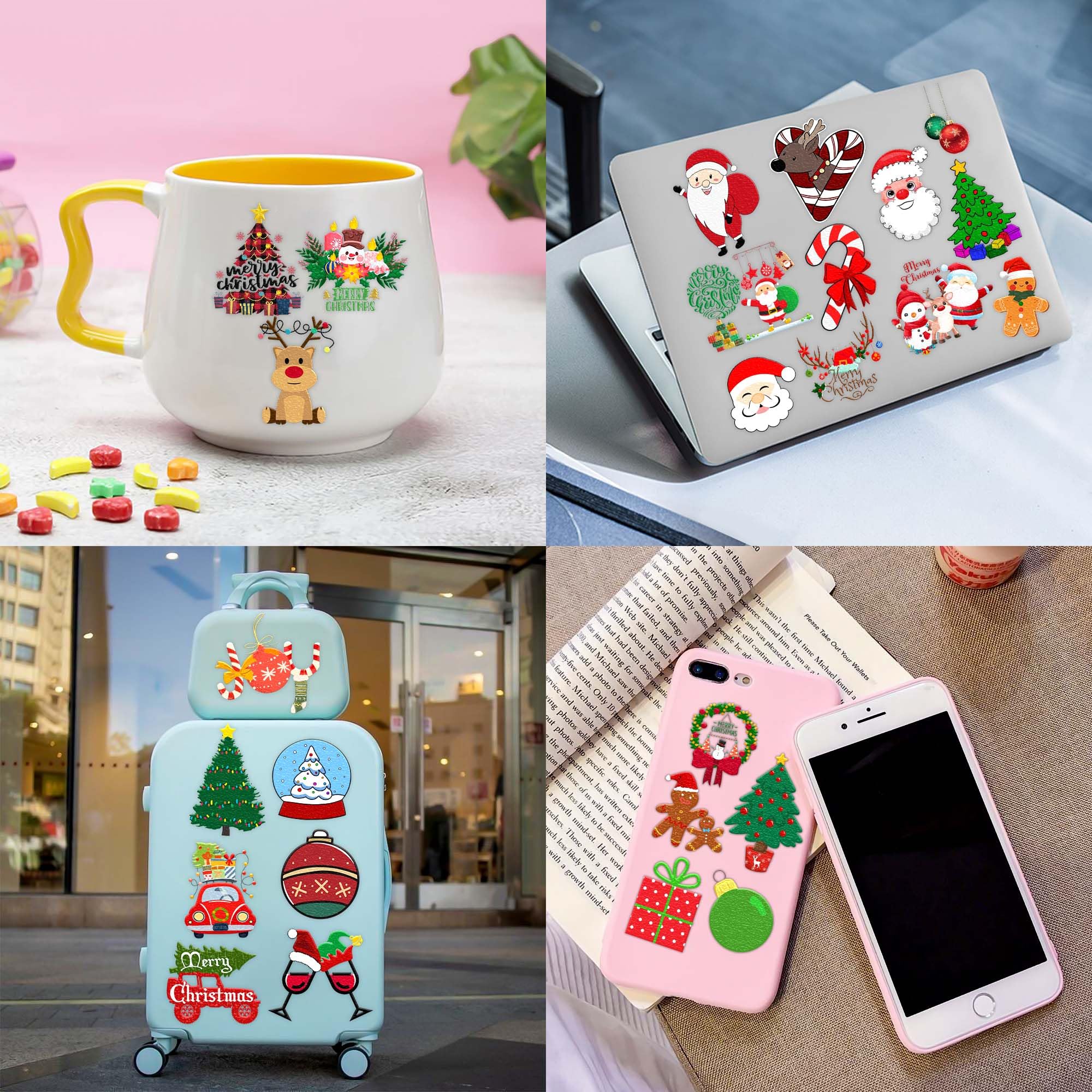 Generic Christmas tattoos velvet finish, durable look with easy removal
