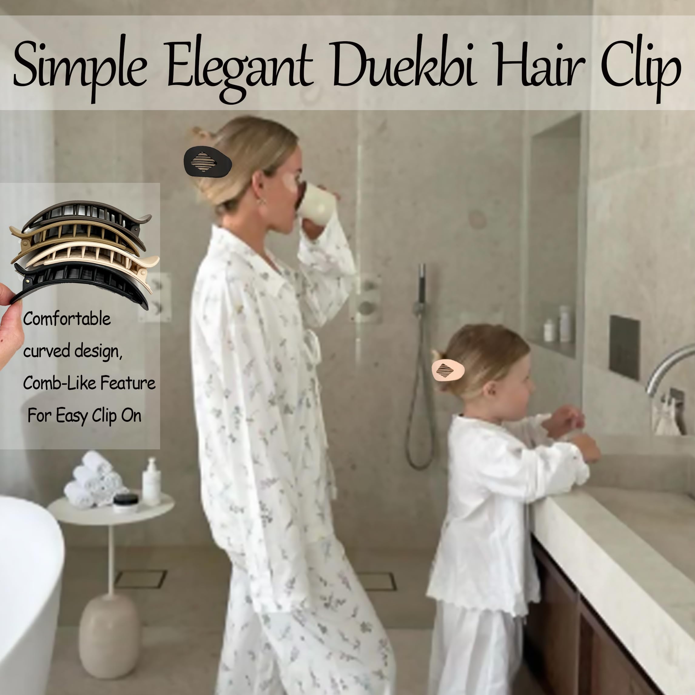Generic Duckbill Hair Clip worn for everyday office or party looks.