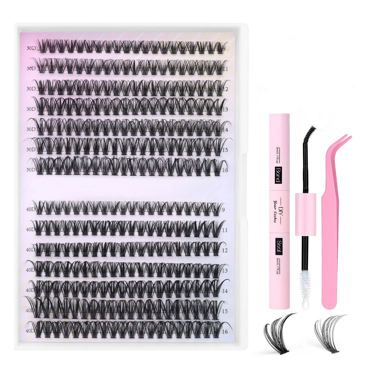 Generic Eyelash Extension Kit 280pcs cluster lashes for fuller natural-looking eyes
