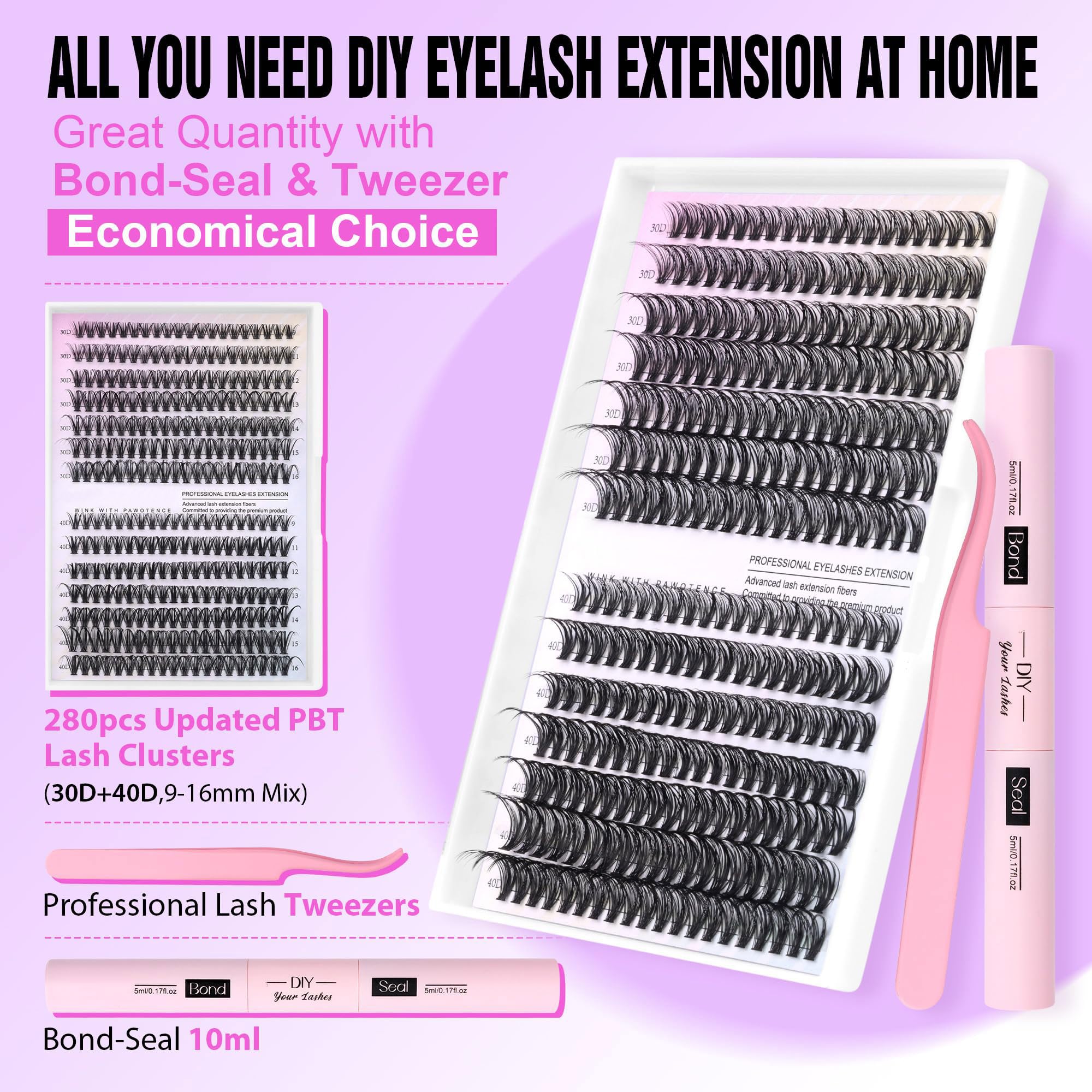 Generic Eyelash Extension Kit at-home-use enables salon-like results anywhere
