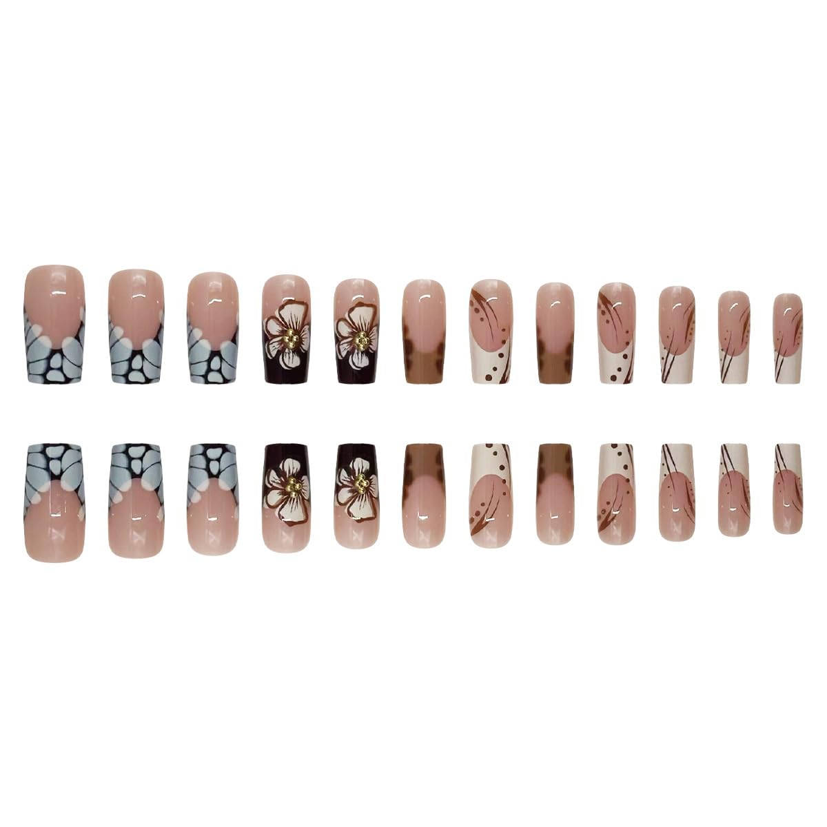 Generic full-cover press-on nails ready for quick manicure at home