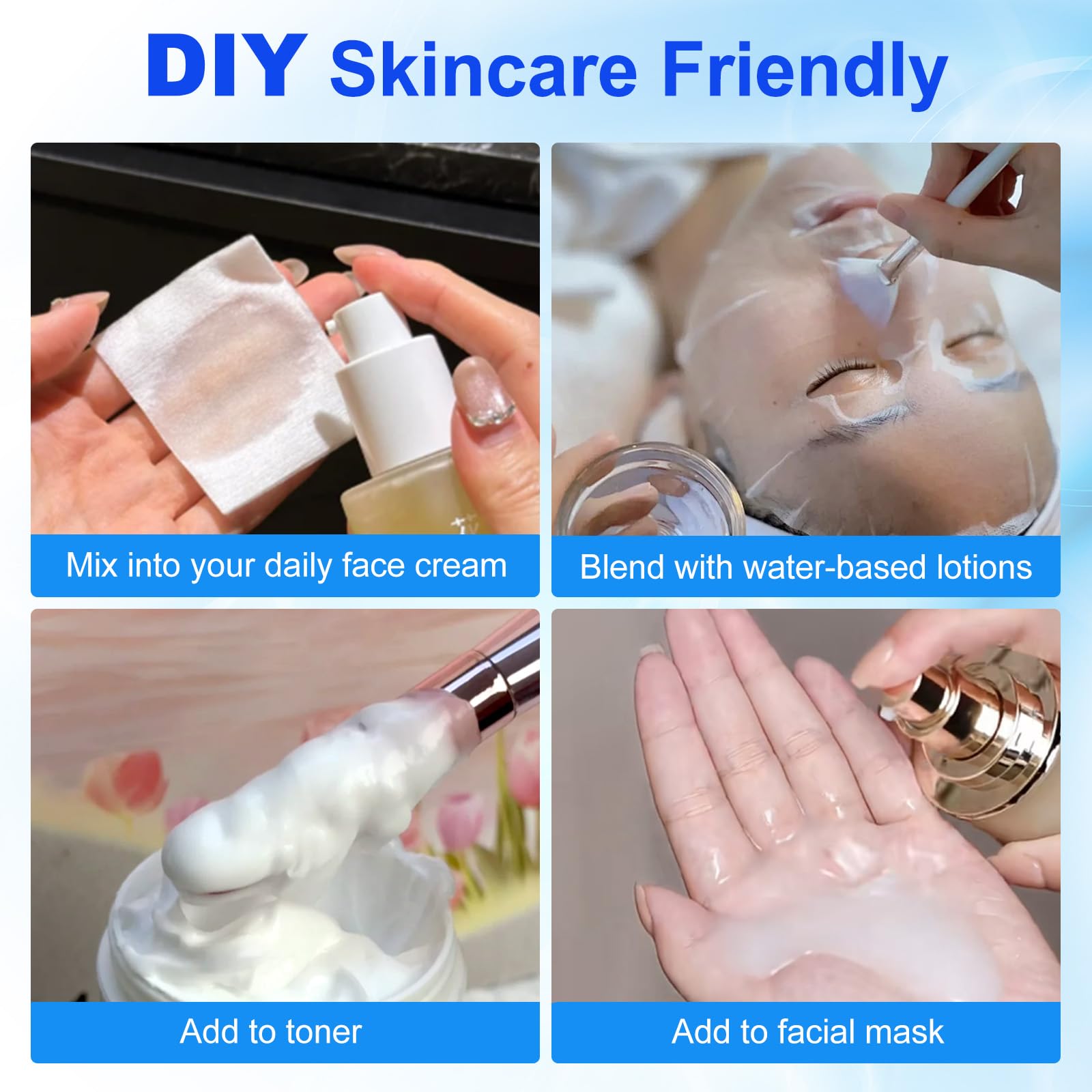 Generic HA powder application on skin reveals improved moisture retention concept.