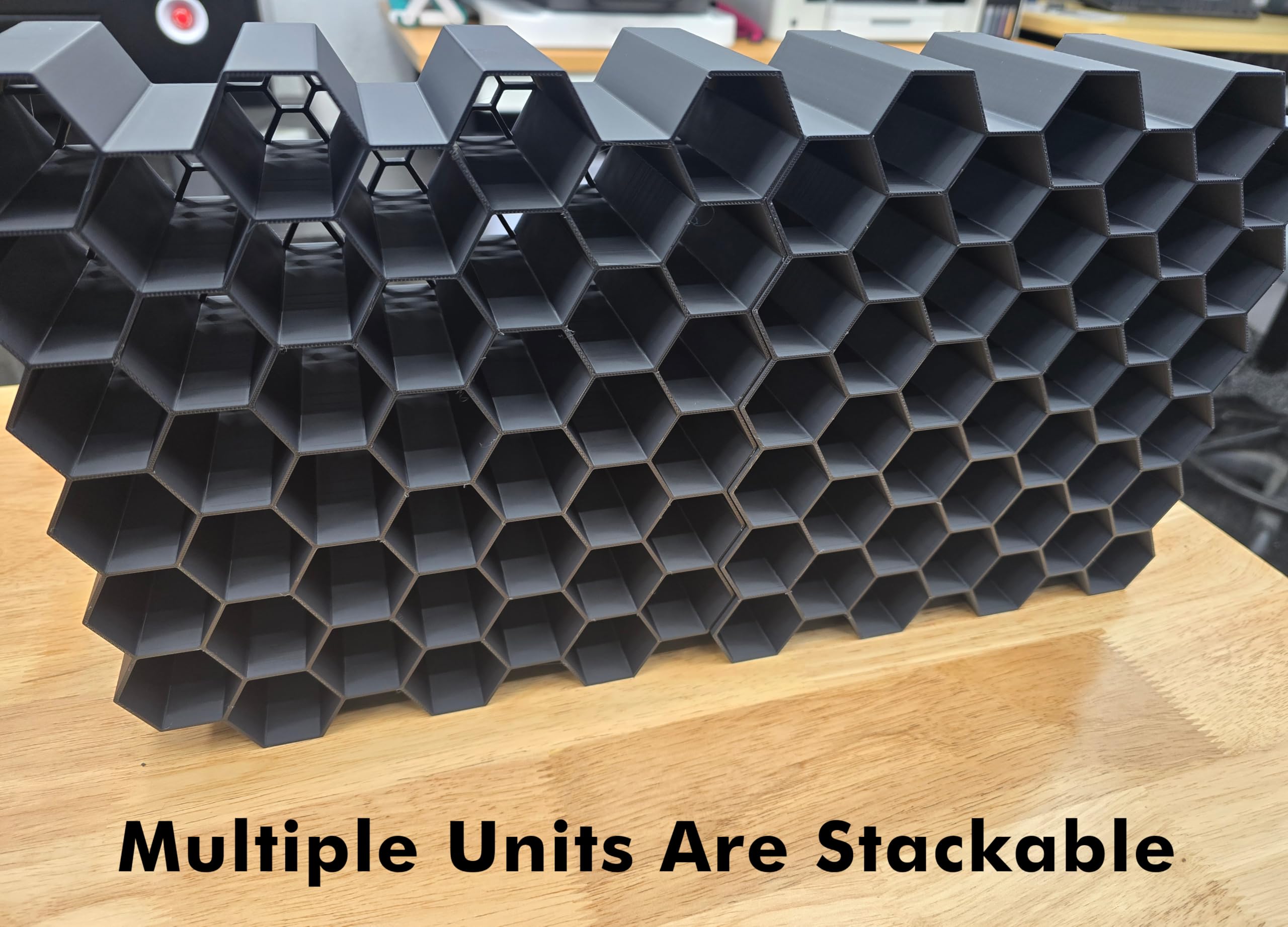 Generic HexRacks compact design saves counter space while keeping bottles visible.