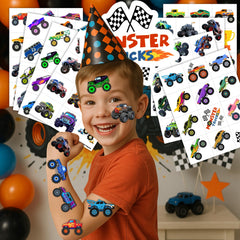 Generic Monster Truck Tattoos 96 designs for kids' goodie bags and quick party fun.