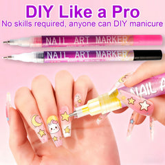 Generic Nail Art Markers quick-dry formula minimizes smudges.