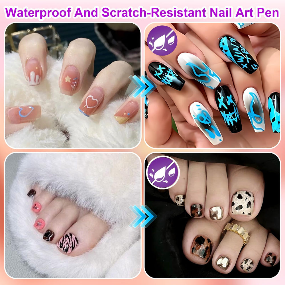 Generic Nail Art Markers swim-proof up to 28 days for durable wear.