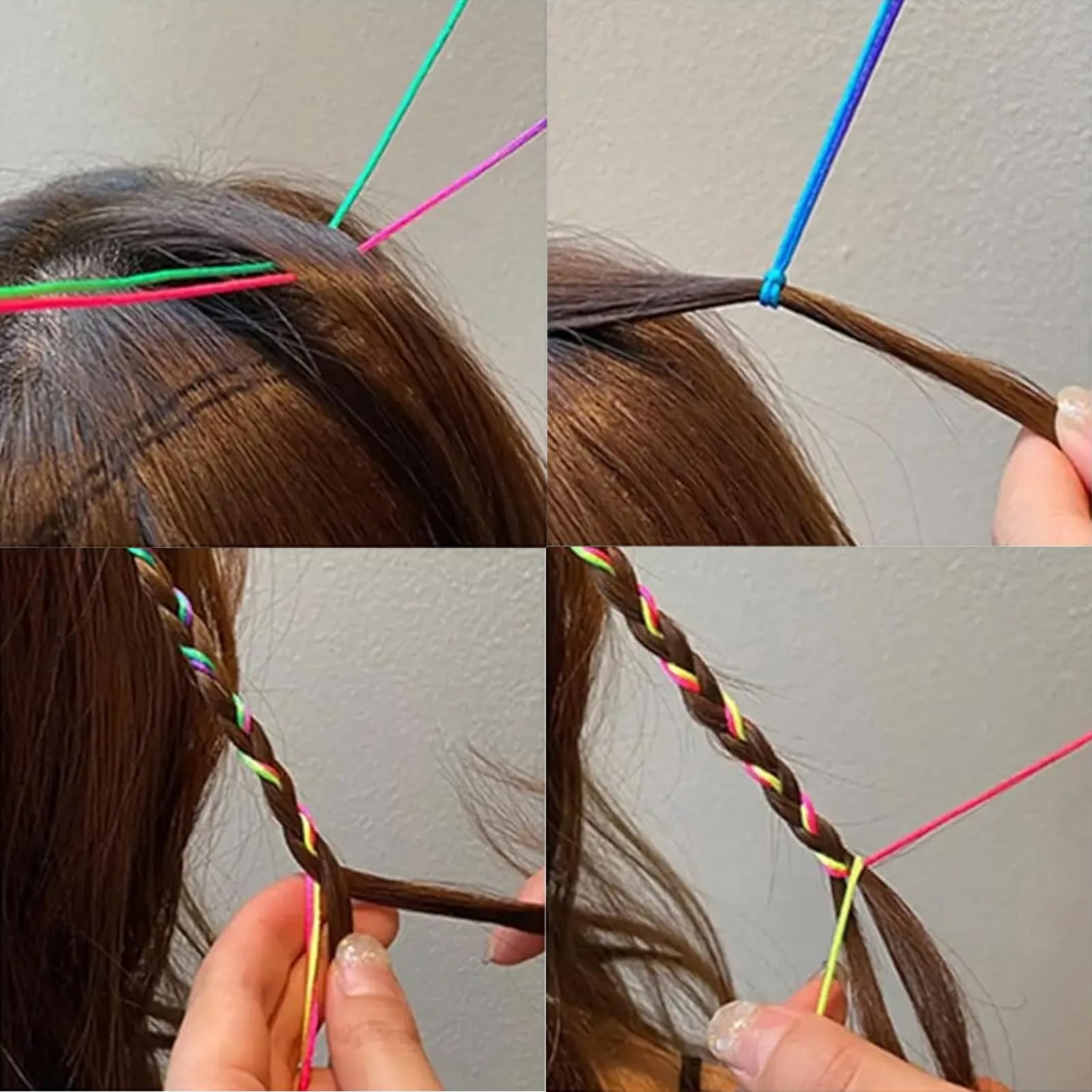 Generic rainbow hair wraps suit parties, weddings, and stage looks for standout photos.