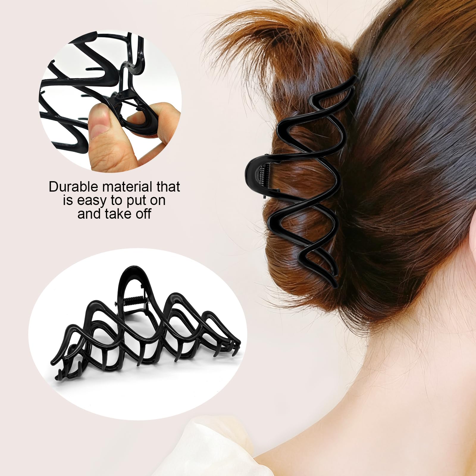 Recogido con pinzas de metal Generic para un look cómodo.