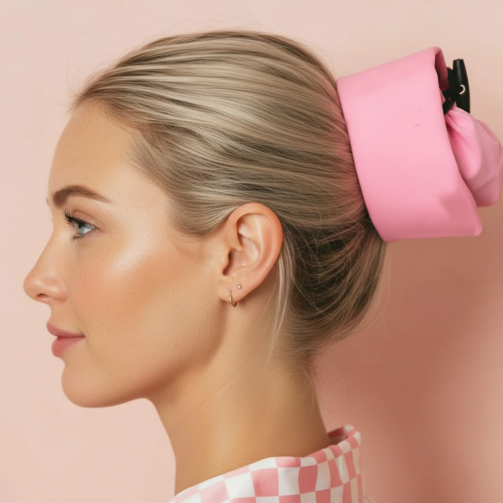 Generic Pony Caps waterproof hair sleeve on head preserves curls while showering.