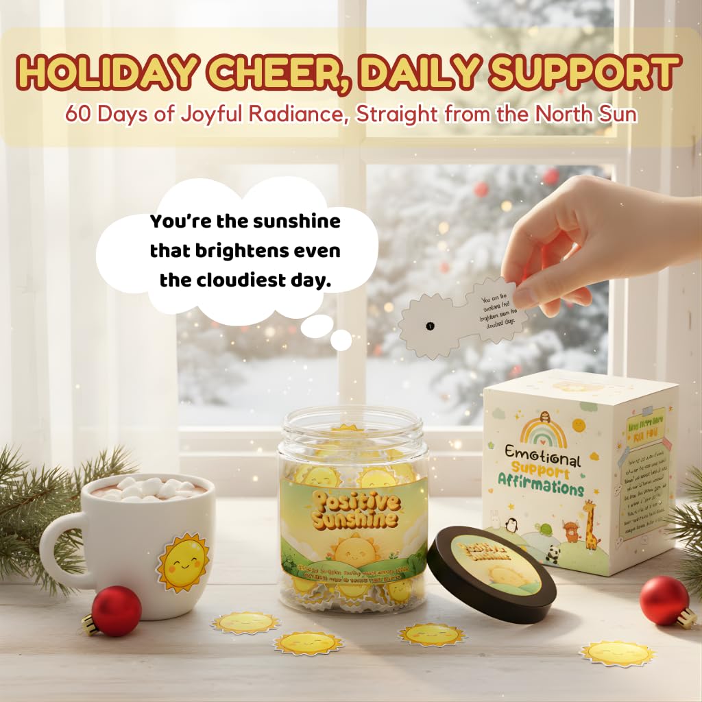Generic Positive Sunshine Jar 60-affirmation cards, daily motivation notes for encouragement and stress relief.