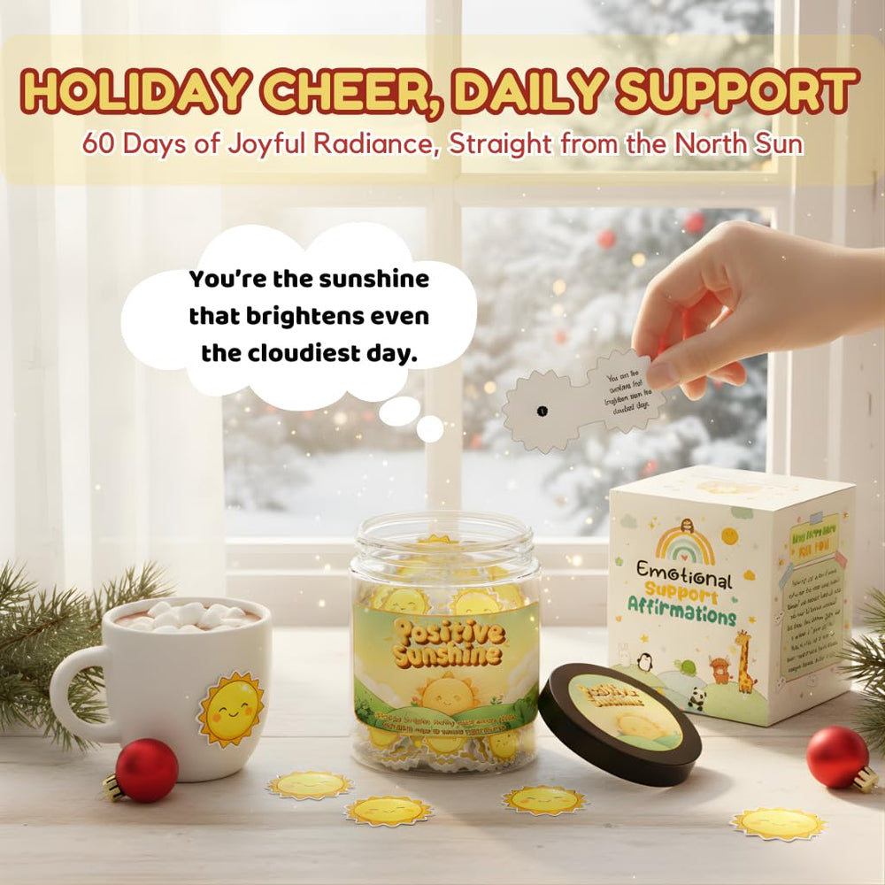Generic Positive Sunshine Jar 60-affirmation cards, daily motivation notes for encouragement and stress relief.