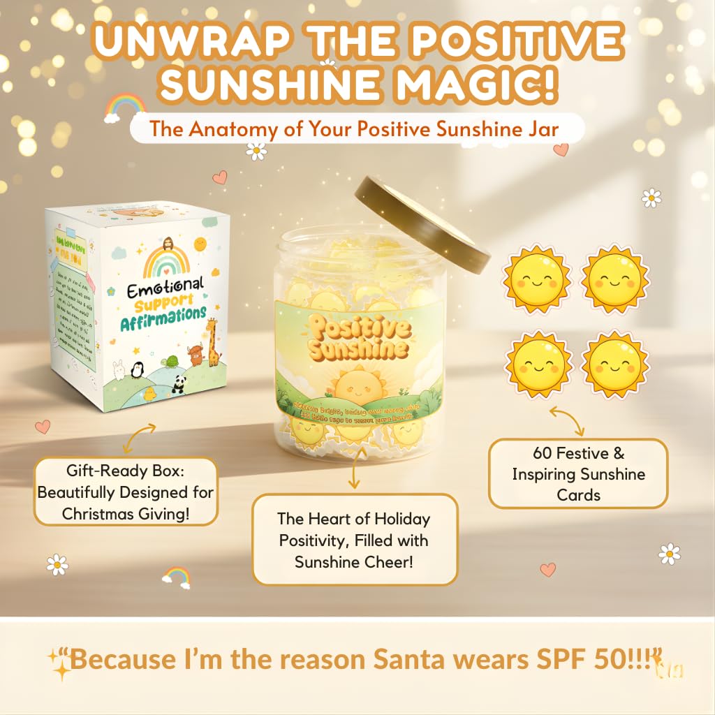 Generic Positive Sunshine Jar reusable container keeps notes and memories organized at home or office.