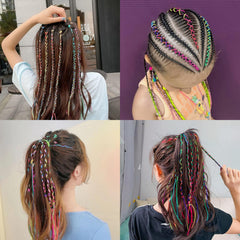 Generic rainbow gradient hair ties in thick size secure braids with bold, eye-catching color.