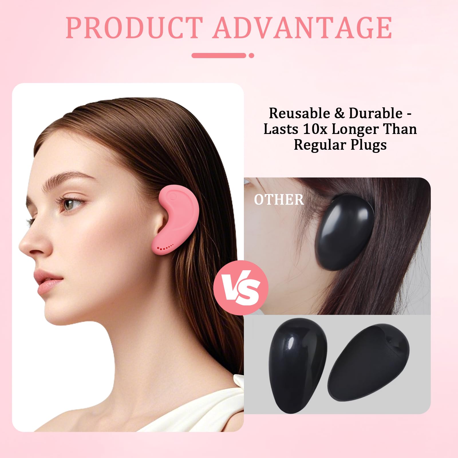 Generic silicone ear covers soft pink offer comfortable all-day wear