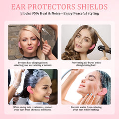 Generic silicone ear covers heat-resistant pink withstands hair dryer use