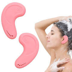 Generic silicone ear covers left ear pink provide secure fit during hair drying