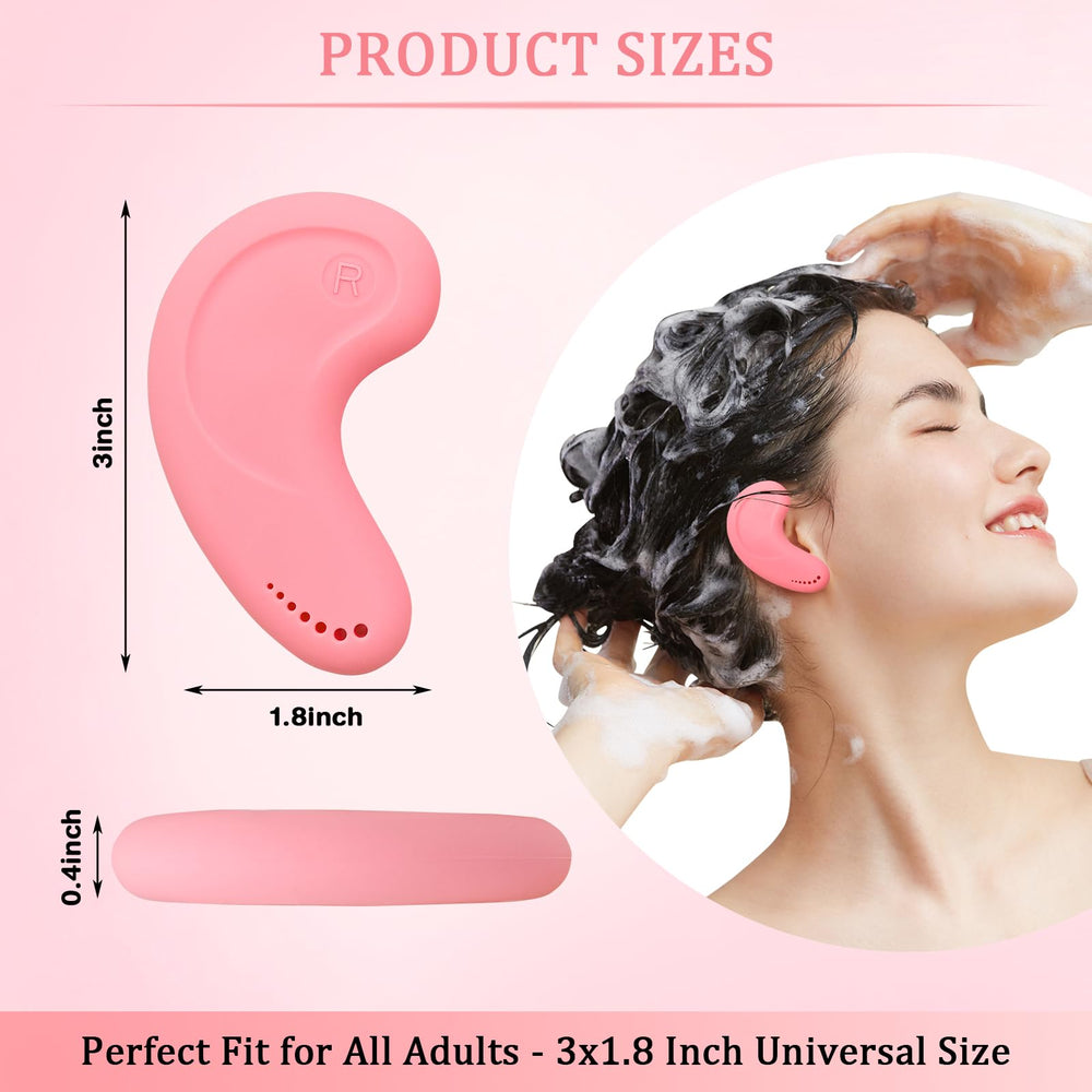 Generic silicone ear covers right ear pink prevent slipping during showers and styling