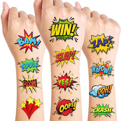 Generic tatuajes temporales de héroe, 8 láminas, ideales para fiestas infantiles.