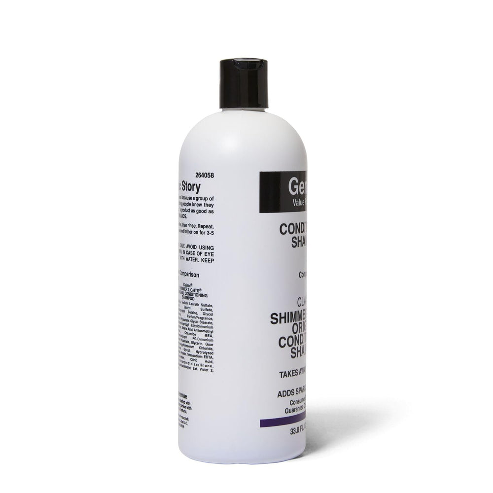 Generic Value Products Conditioning Purple Shampoo pour captures application and tinting action brightening faded highlights.