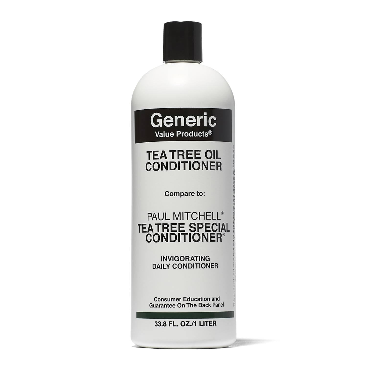 Generic Value Products Tea Tree Oil Conditioner bottle promotes daily moisture and shine.