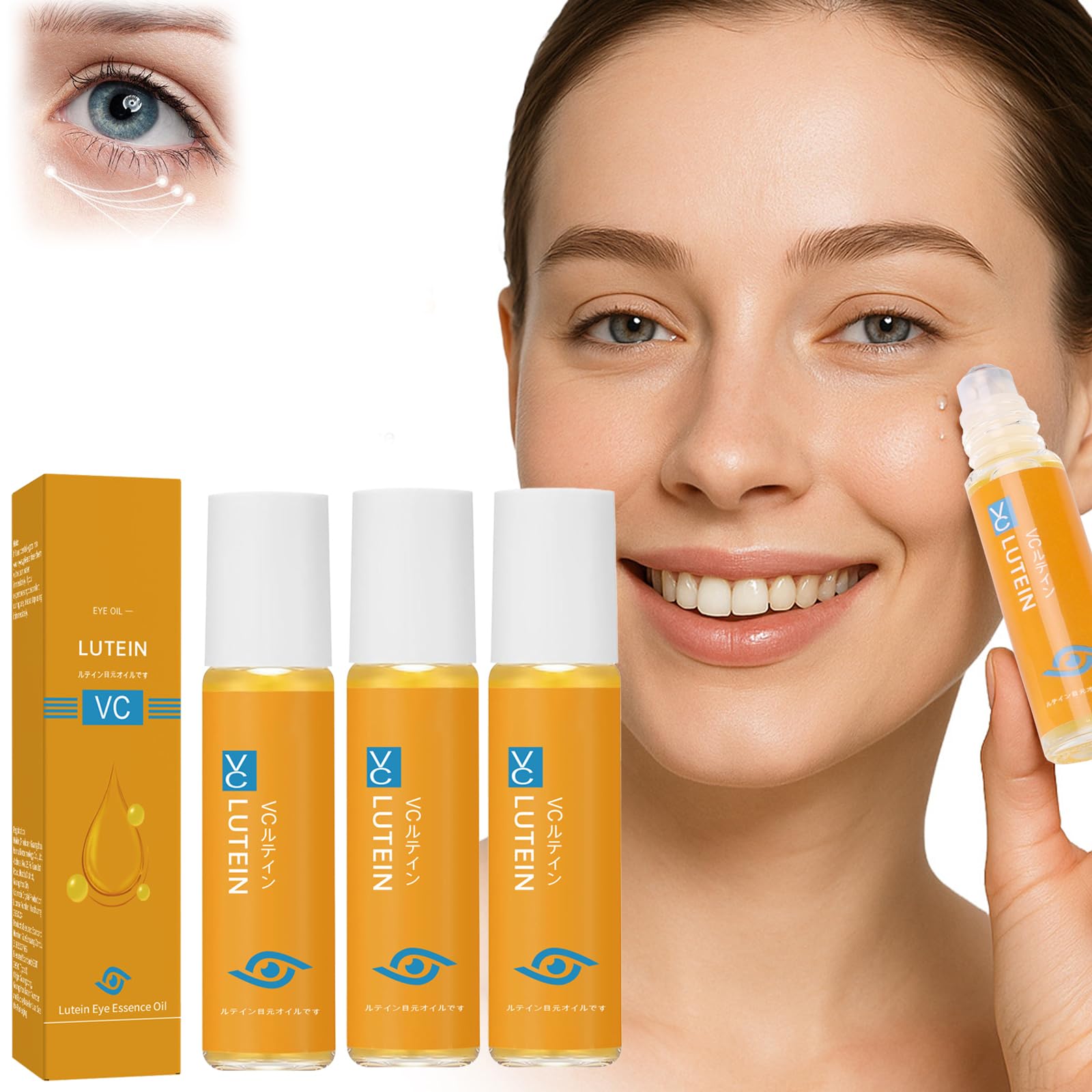 Generic VC Anti-Wrinkle Eye Serum Oil with roller ball for precise application and refreshed under-eye area