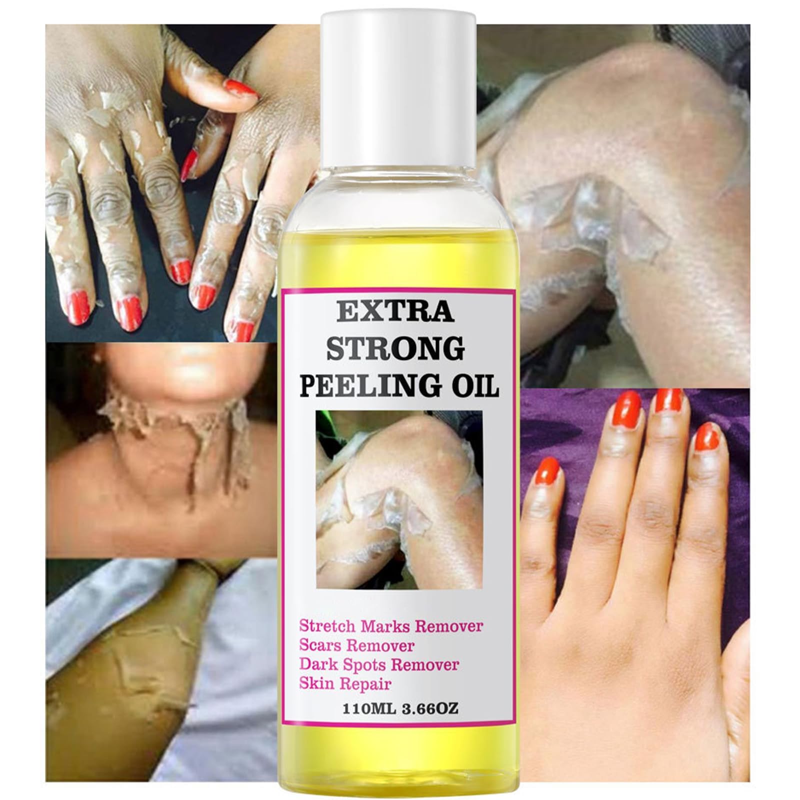 Generic Extra Strong Yellow Peeling Oil packaging and box.