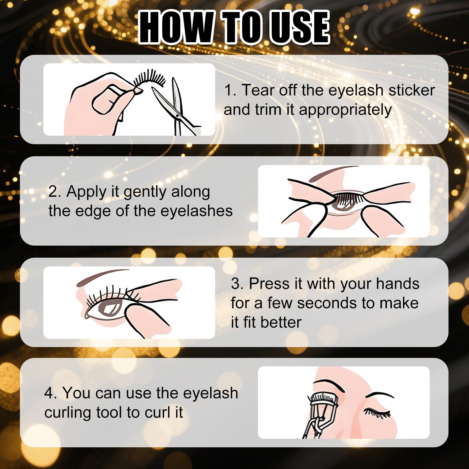 generico parche pestañas sombra ojos ideal para fiestas y eventos
