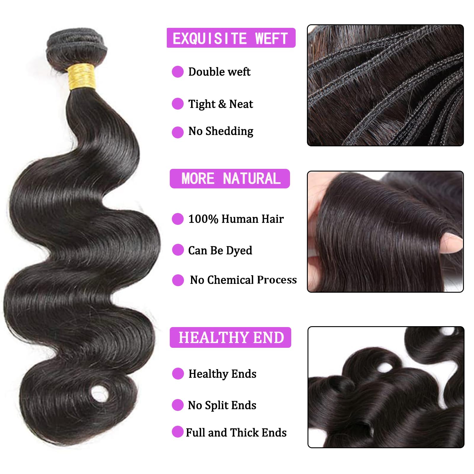 GENEROUS Brazilian body-wave 16-inch bundle weft for long, flowing hairstyles with movement.