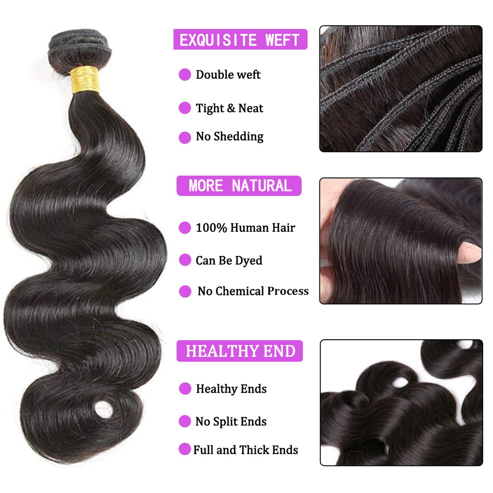 GENEROUS Brazilian body-wave 16-inch bundle weft for long, flowing hairstyles with movement.