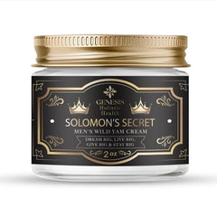 Genesis Solomon's Secret Wild Yam Cream jar-front highlighting organic vitality support for active men