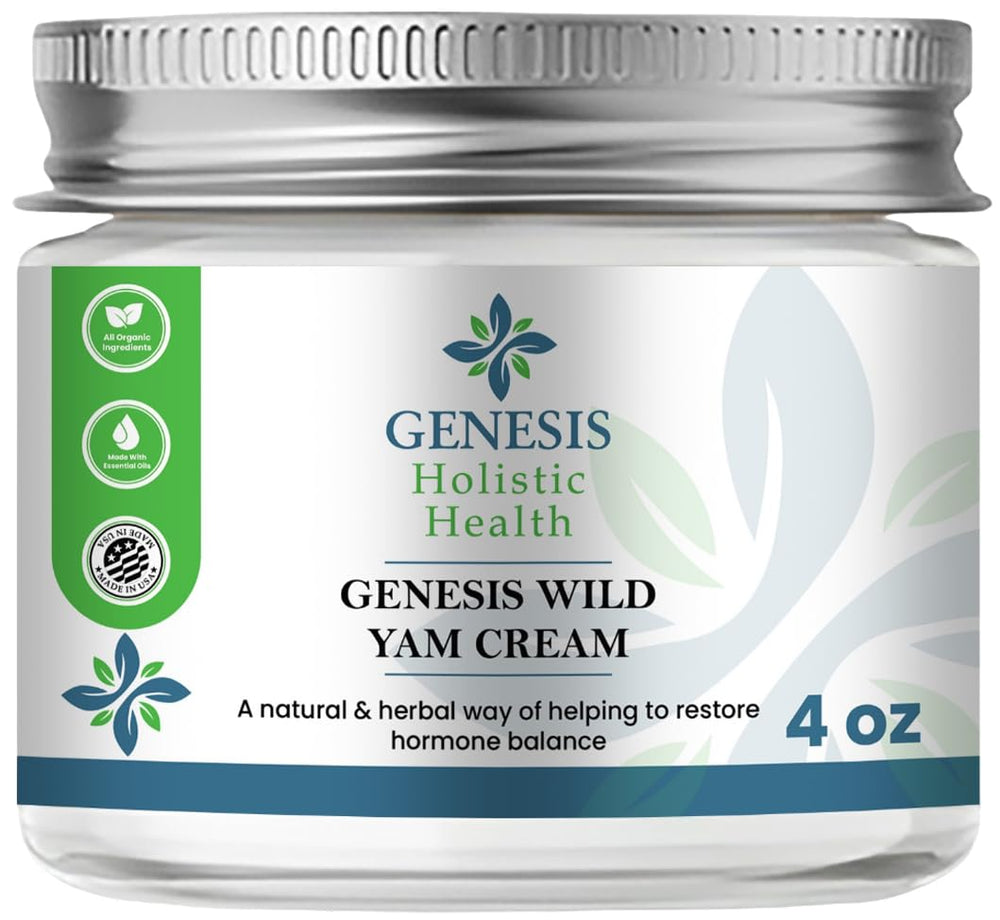 Genesis Wild Yam Root Cream bottle with organic formula for daily hydration