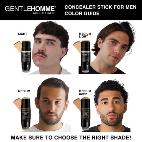 Gentlehomme concealer stick application close-up demonstrates buildable coverage.