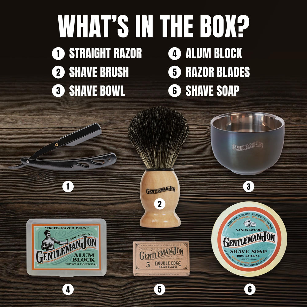 Gentleman Jon alum-block provides gentle skin soothing during shave.