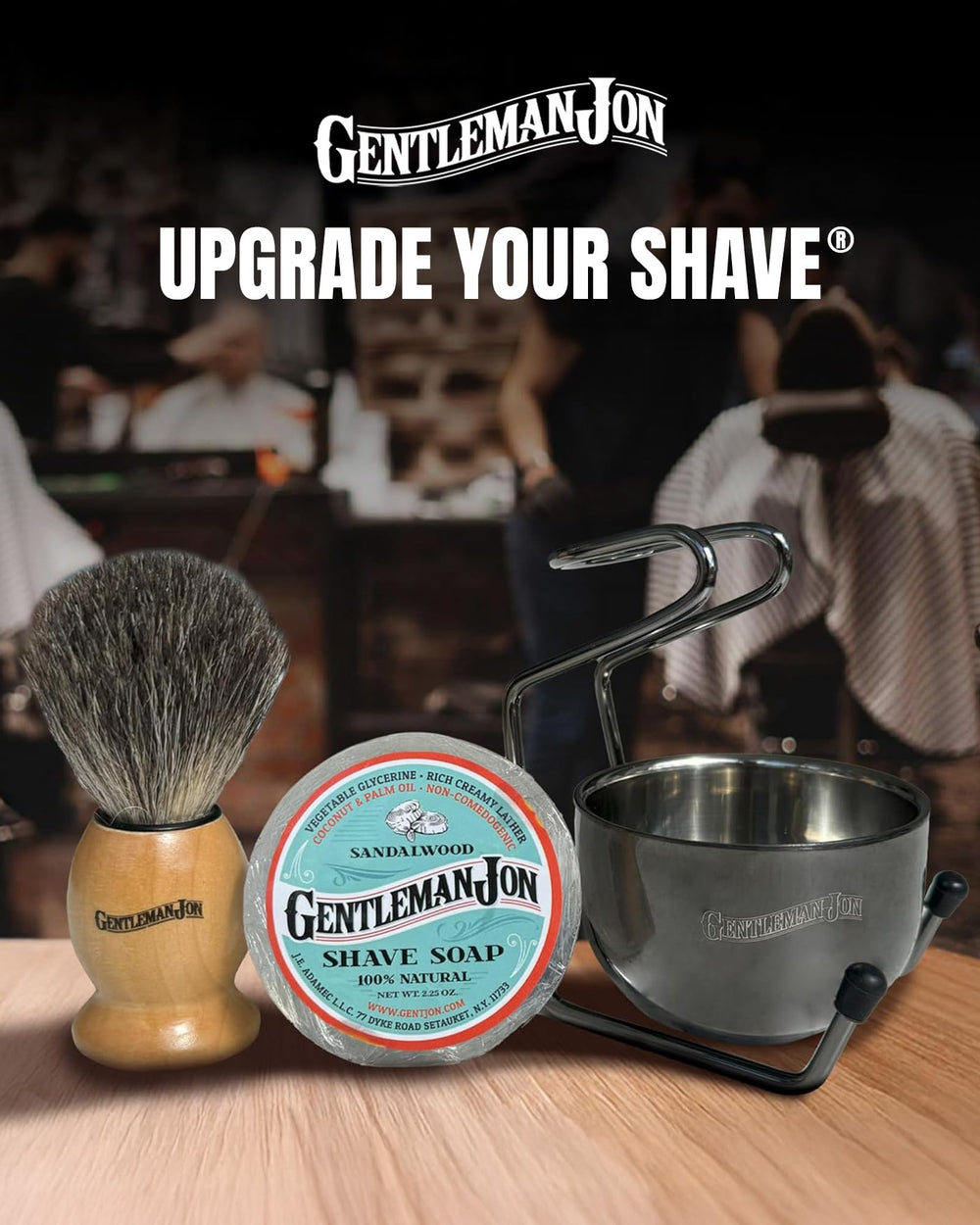 Gentleman Jon complete shaving brush kit gift set presentation ideal for gifting.
