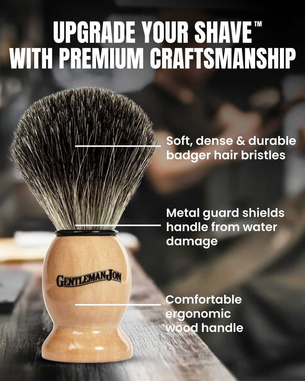 Gentleman Jon complete shaving brush kit soap for a luxuriously smooth shave.